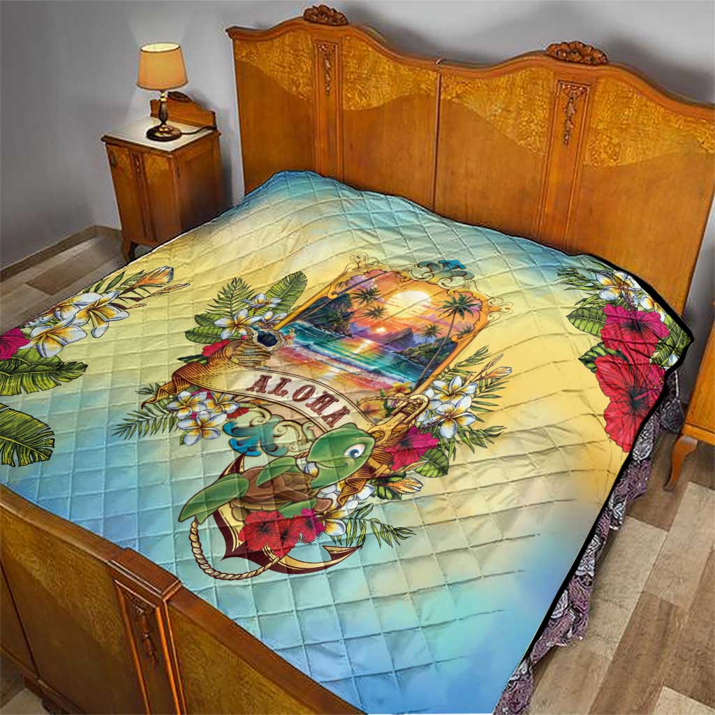 Aloha Hawaii Turtle Quilt Retro Style - Polynesian Pride