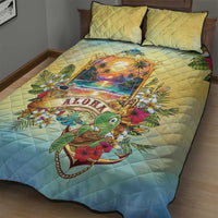 Aloha Hawaii Turtle Quilt Bed Set Retro Style - Polynesian Pride