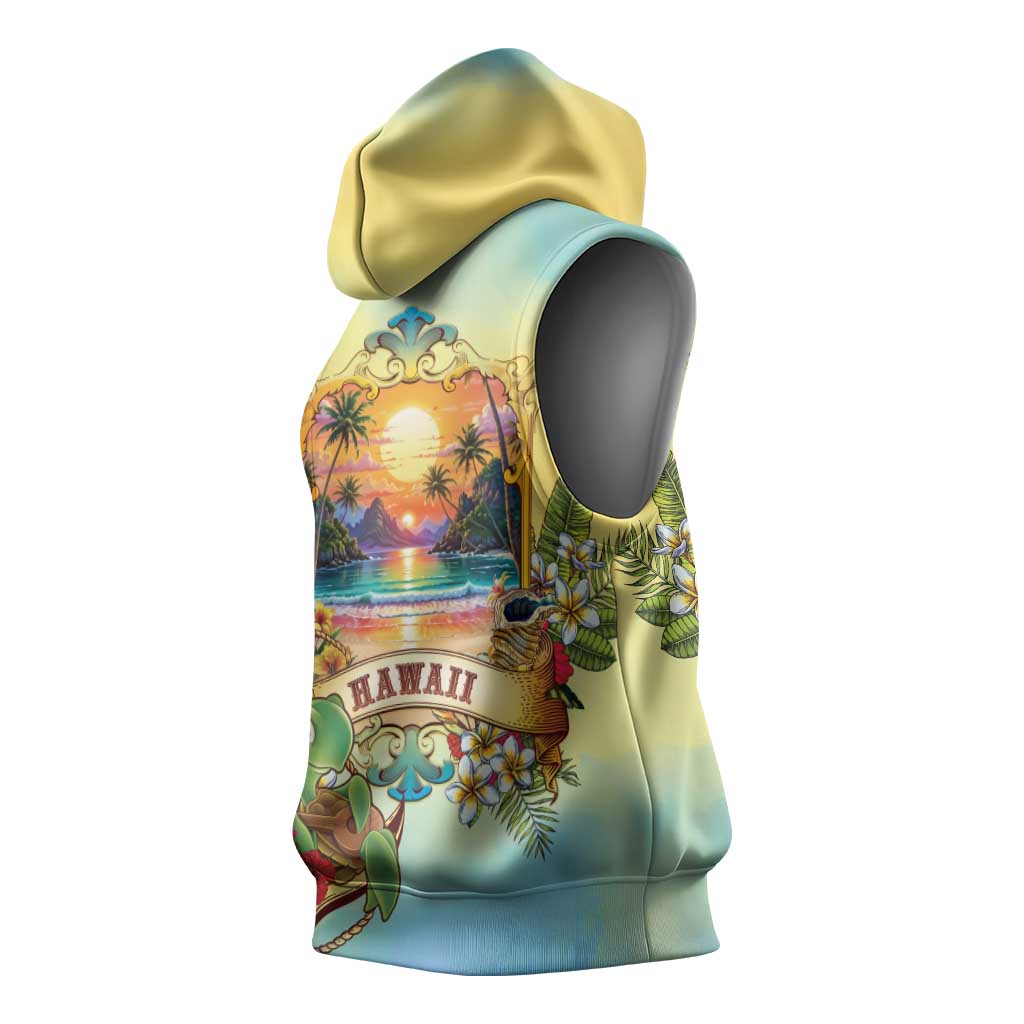 Aloha Hawaii Turtle Sleeveless Hoodie Retro Style LT05 - Polynesian Pride
