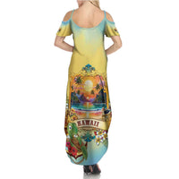 Aloha Hawaii Turtle Summer Maxi Dress Retro Style - Polynesian Pride