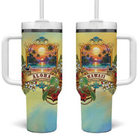 Aloha Hawaii Turtle Tumbler With Handle Retro Style - Polynesian Pride