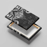 New Zealand Aotearoa Canvas Wall Art Maori Manta Ray Moko Black - Polynesian Pride