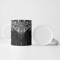 New Zealand Aotearoa Ceramic Mug Maori Manta Ray Moko Black - Polynesian Pride