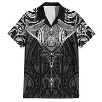 New Zealand Aotearoa Family Matching Tank Maxi Dress and Hawaiian Shirt Maori Manta Ray Moko Black - Polynesian Pride