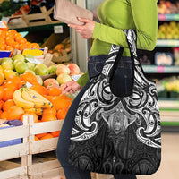 New Zealand Aotearoa Grocery Bag Maori Manta Ray Moko Black - Polynesian Pride