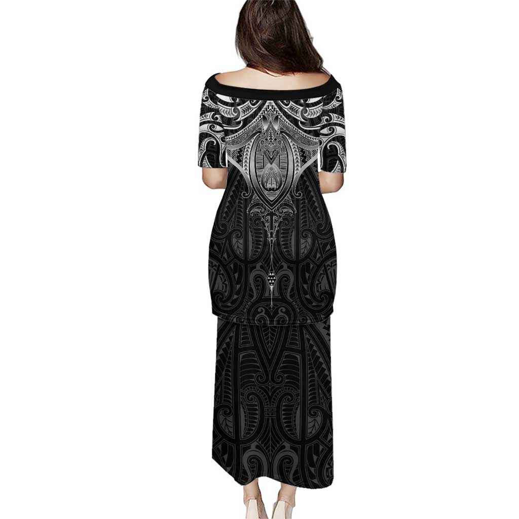 New Zealand Aotearoa Puletasi Maori Manta Ray Moko Black - Polynesian Pride