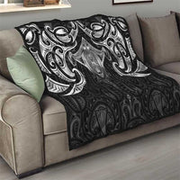 New Zealand Aotearoa Quilt Maori Manta Ray Moko Black - Polynesian Pride