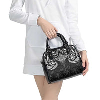 New Zealand Aotearoa Shoulder Handbag Maori Manta Ray Moko Black - Polynesian Pride