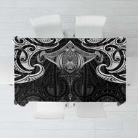 New Zealand Aotearoa Tablecloth Maori Manta Ray Moko Black - Polynesian Pride