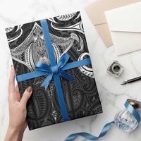 New Zealand Aotearoa Wrapping Paper Maori Manta Ray Moko Black - Polynesian Pride