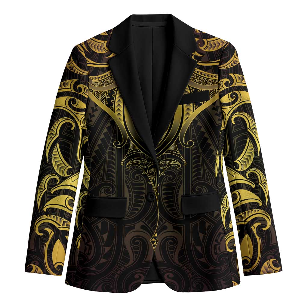 New Zealand Aotearoa Blazer Maori Manta Ray Moko Gold - Polynesian Pride