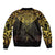 New Zealand Aotearoa Bomber Jacket Maori Manta Ray Moko Gold - Polynesian Pride
