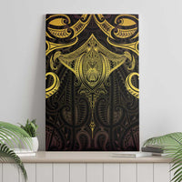 New Zealand Aotearoa Canvas Wall Art Maori Manta Ray Moko Gold - Polynesian Pride