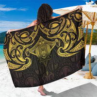 New Zealand Aotearoa Sarong Maori Manta Ray Moko Gold - Polynesian Pride