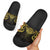 New Zealand Aotearoa Slide Sandals Maori Manta Ray Moko Gold - Polynesian Pride