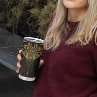 New Zealand Aotearoa Tumbler Cup Maori Manta Ray Moko Gold - Polynesian Pride