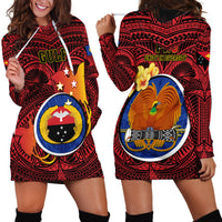 Papua New Guinea Gulf Province Hoodie Dress Mix Coat Of Arms Polynesian Pattern LT05 - Polynesian Pride