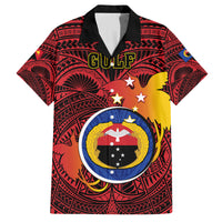 Papua New Guinea Gulf Province Kid Hawaiian Shirt Mix Coat Of Arms Polynesian Pattern LT05 Kid Red - Polynesian Pride