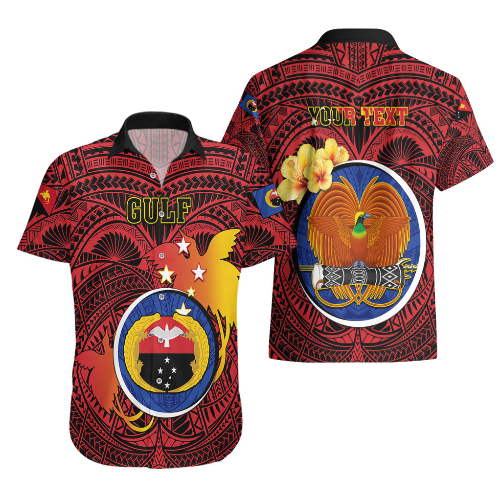 Personalized Papua New Guinea Gulf Province Hawaiian Shirt Mix Coat Of Arms Polynesian Pattern LT05 - Polynesian Pride