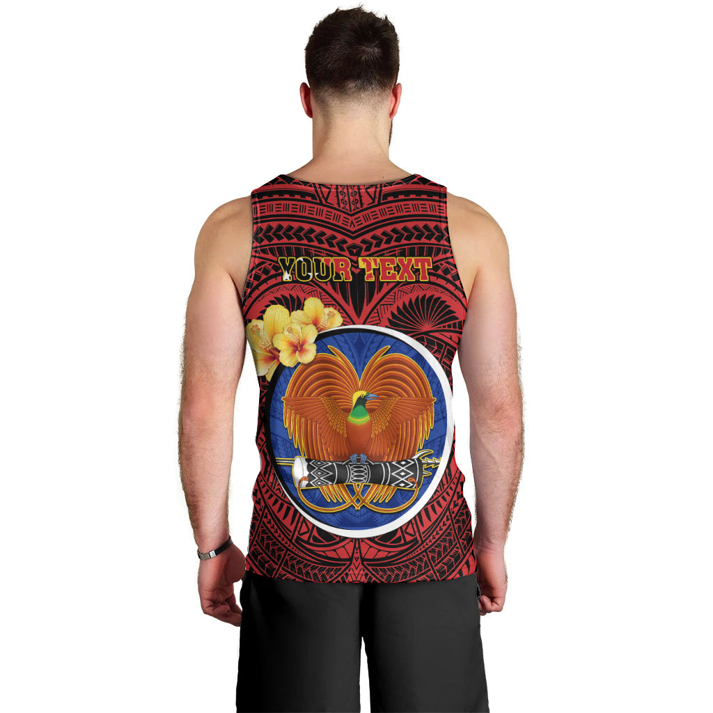 Personalized Papua New Guinea Gulf Province Men Tank Top Mix Coat Of Arms Polynesian Pattern LT05 - Polynesian Pride