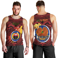 Personalized Papua New Guinea Gulf Province Men Tank Top Mix Coat Of Arms Polynesian Pattern LT05 - Polynesian Pride