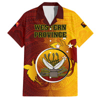 Papua New Guinea Western Province Family Matching Summer Maxi Dress and Hawaiian Shirt Mix Coat Of Arms Polynesian Pattern LT05 Dad's Shirt - Short Sleeve Red - Polynesian Pride