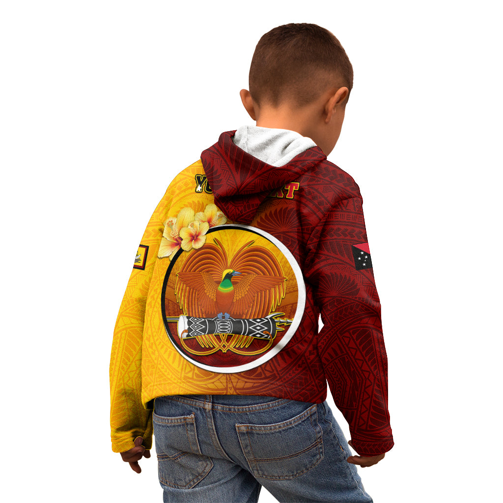 Personalized Papua New Guinea Western Province Kid Hoodie Mix Coat Of Arms Polynesian Pattern LT05 - Polynesian Pride
