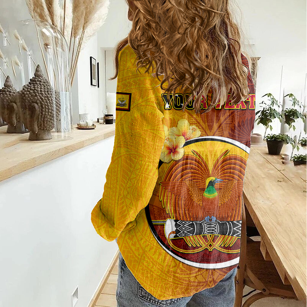 Personalized Papua New Guinea Western Province Women Casual Shirt Mix Coat Of Arms Polynesian Pattern LT05 - Polynesian Pride