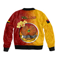 Personalized Papua New Guinea Madang Province Sleeve Zip Bomber Jacket Mix Coat Of Arms Polynesian Pattern LT05 - Polynesian Pride