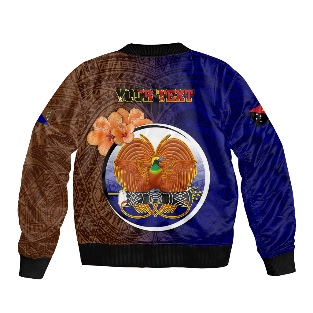 Personalized Papua New Guinea Manus Province Sleeve Zip Bomber Jacket Mix Coat Of Arms Polynesian Pattern LT05 - Polynesian Pride