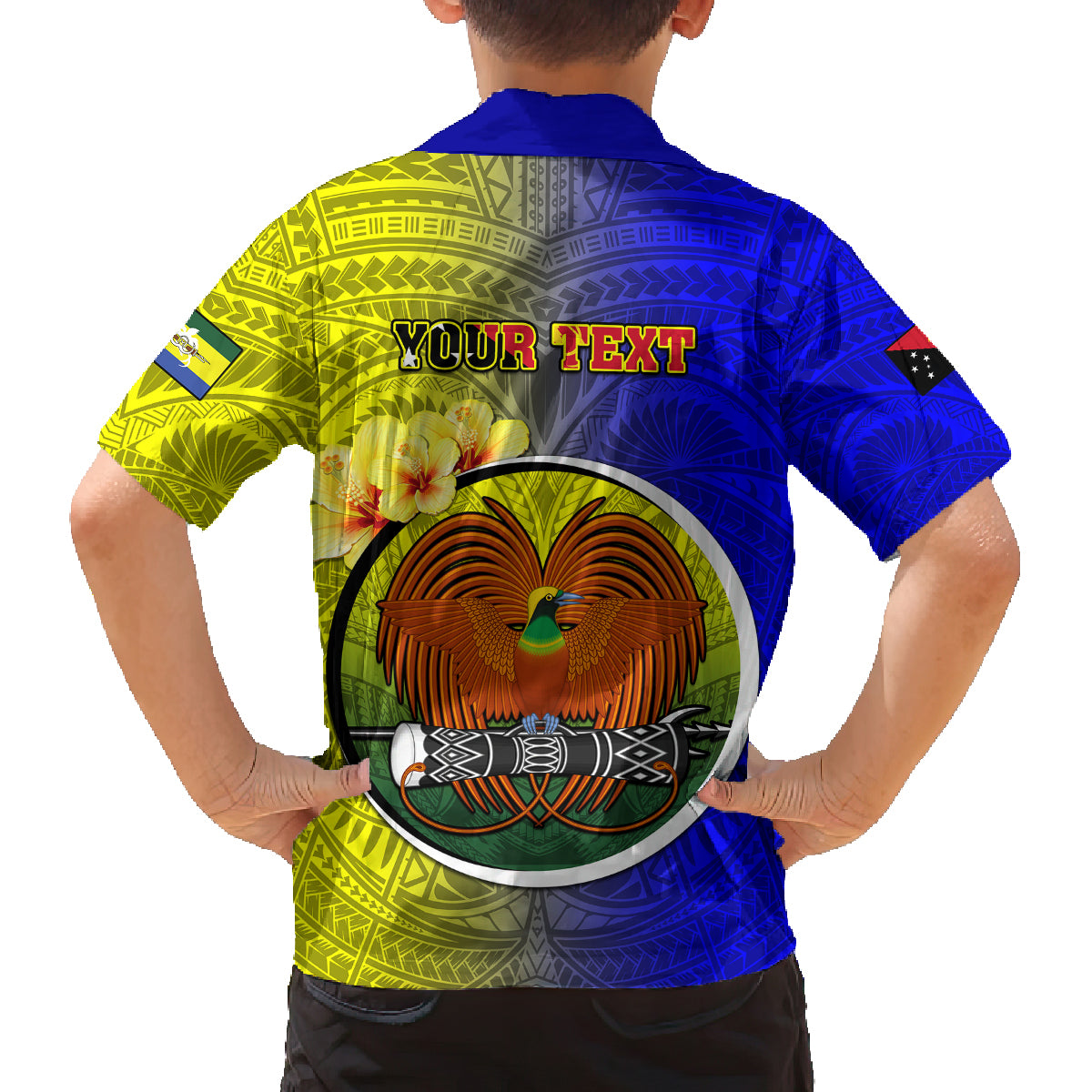 Personalized Papua New Guinea Morobe Province Kid Hawaiian Shirt Mix Coat Of Arms Polynesian Pattern LT05 - Polynesian Pride