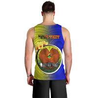 Personalized Papua New Guinea Morobe Province Men Tank Top Mix Coat Of Arms Polynesian Pattern LT05 - Polynesian Pride