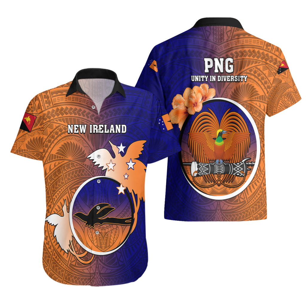 Papua New Guinea New Ireland Province Hawaiian Shirt Mix Coat Of Arms Polynesian Pattern LT05 - Polynesian Pride