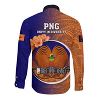 Papua New Guinea New Ireland Province Long Sleeve Button Shirt Mix Coat Of Arms Polynesian Pattern LT05 - Polynesian Pride