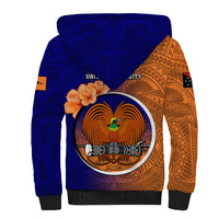 Papua New Guinea New Ireland Province Sherpa Hoodie Mix Coat Of Arms Polynesian Pattern LT05 - Polynesian Pride