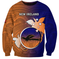Papua New Guinea New Ireland Province Sweatshirt Mix Coat Of Arms Polynesian Pattern LT05 Unisex Blue - Polynesian Pride