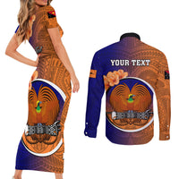 Personalized Papua New Guinea New Ireland Province Couples Matching Short Sleeve Bodycon Dress and Long Sleeve Button Shirts Mix Coat Of Arms Polynesian Pattern LT05 - Polynesian Pride