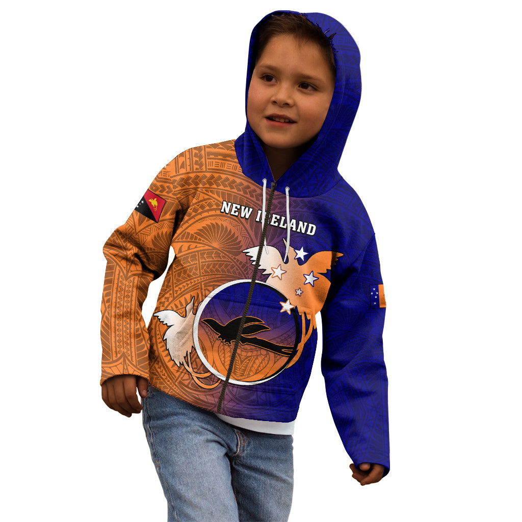 Personalized Papua New Guinea New Ireland Province Kid Hoodie Mix Coat Of Arms Polynesian Pattern LT05 - Polynesian Pride