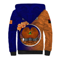 Personalized Papua New Guinea New Ireland Province Sherpa Hoodie Mix Coat Of Arms Polynesian Pattern LT05 - Polynesian Pride