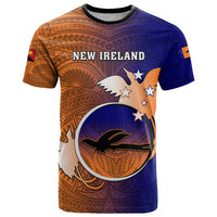 Personalized Papua New Guinea New Ireland Province T Shirt Mix Coat Of Arms Polynesian Pattern LT05 Blue - Polynesian Pride