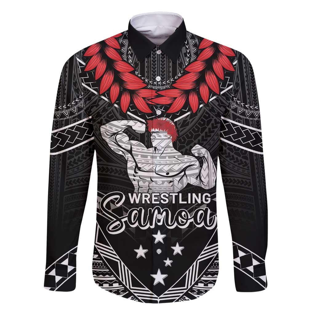 Custom Samoa Wrestling Family Matching Long Sleeve Bodycon Dress and Hawaiian Shirt Samoan Wrestler Ulafala Style