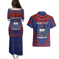 Personalised FAST Party Samoa Couples Matching Puletasi and Hawaiian Shirt Samoan Coat Of Arms Ulafala Style LT05 - Polynesian Pride