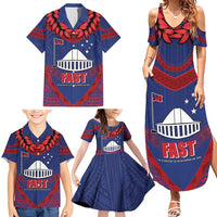 Personalised FAST Party Samoa Family Matching Summer Maxi Dress and Hawaiian Shirt Samoan Coat Of Arms Ulafala Style LT05 - Polynesian Pride