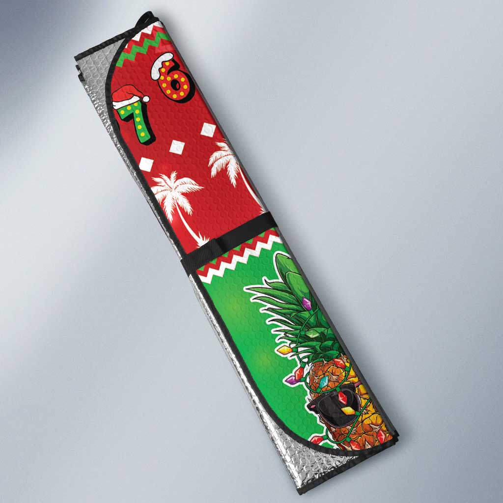 Mele Kalikimaka Hawaii Christmas Auto Sun Shade Funny Santa 67 Gen Alpha Slang - Polynesian Pride