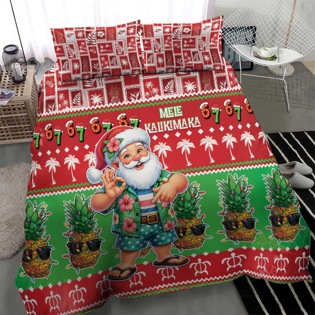 Mele Kalikimaka Hawaii Christmas Bedding Set Funny Santa 67 Gen Alpha Slang LT05 - Polynesian Pride
