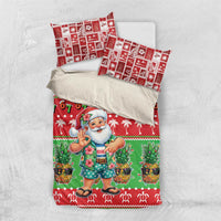Mele Kalikimaka Hawaii Christmas Bedding Set Funny Santa 67 Gen Alpha Slang LT05 US Twin 172cm x 218cm Red - Polynesian Pride