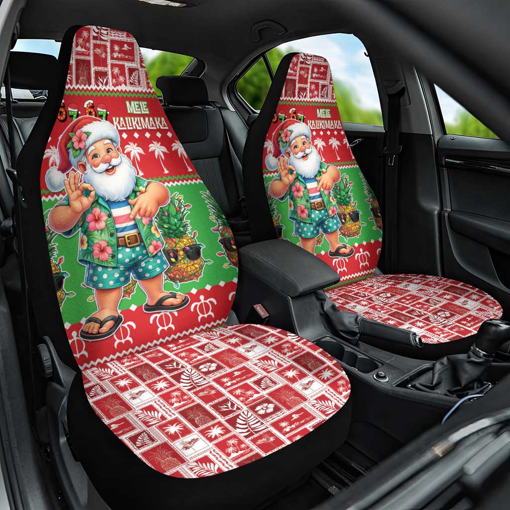 Mele Kalikimaka Hawaii Christmas Car Seat Cover Funny Santa 67 Gen Alpha Slang LT05 One Size Red - Polynesian Pride