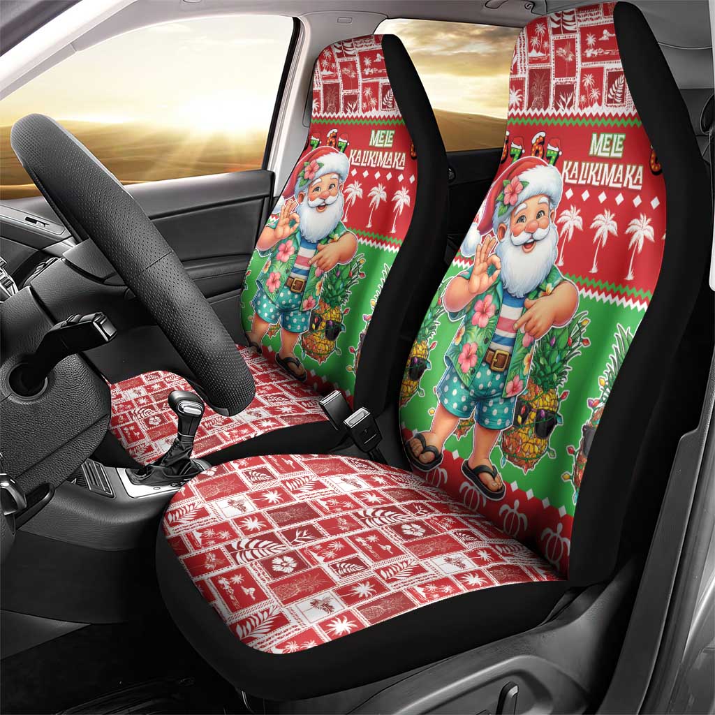 Mele Kalikimaka Hawaii Christmas Car Seat Cover Funny Santa 67 Gen Alpha Slang LT05 - Polynesian Pride
