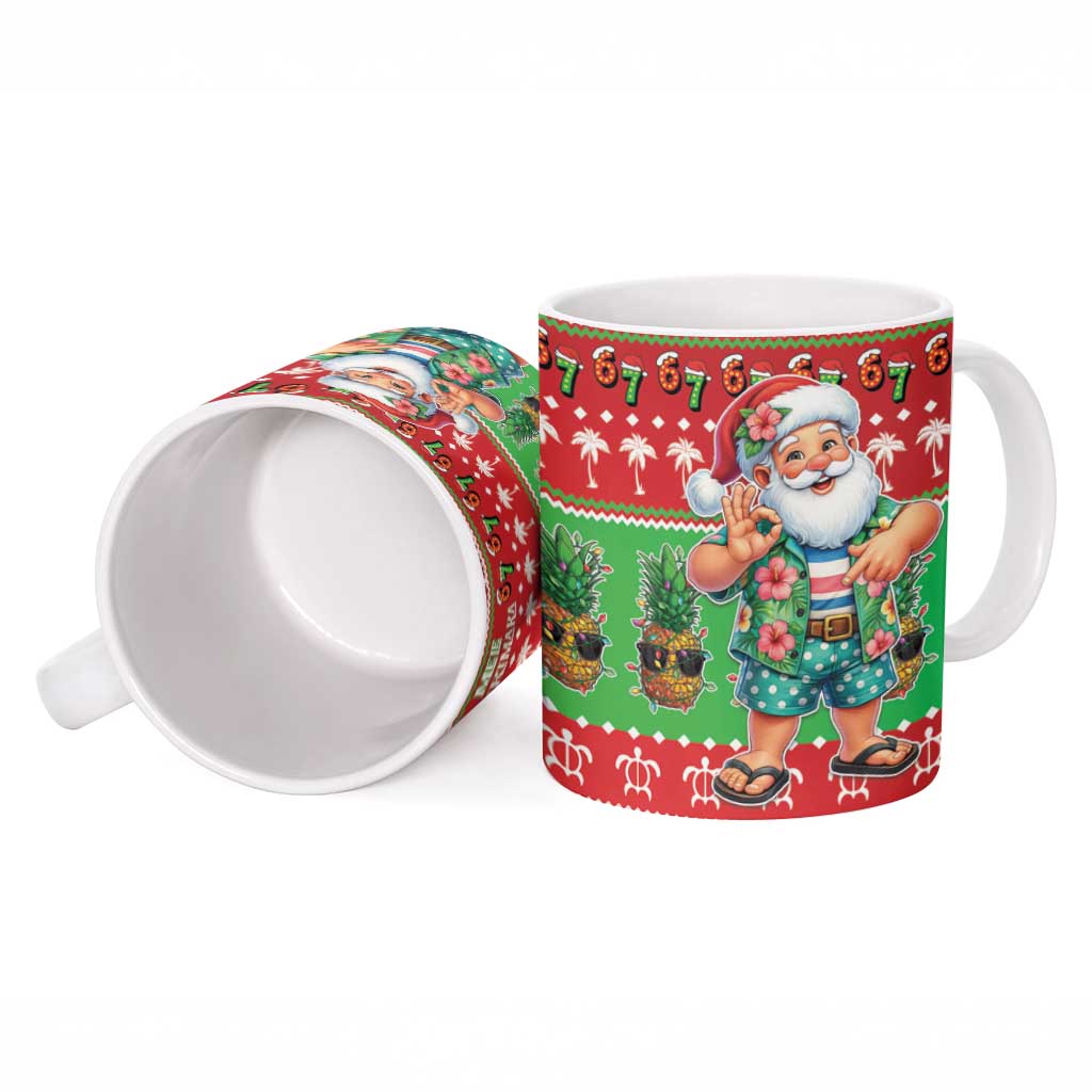 Mele Kalikimaka Hawaii Christmas Ceramic Mug Funny Santa 67 Gen Alpha Slang LT05 - Polynesian Pride