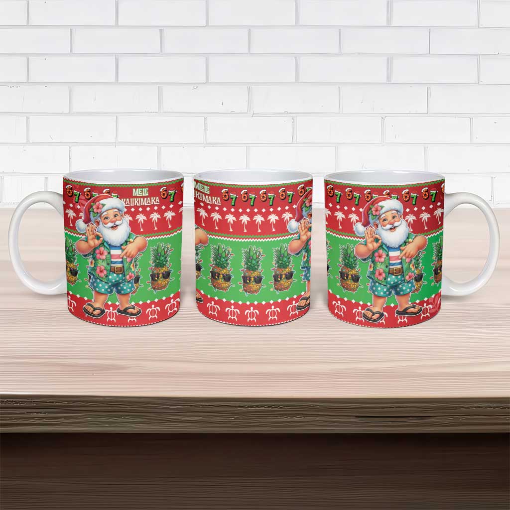 Mele Kalikimaka Hawaii Christmas Ceramic Mug Funny Santa 67 Gen Alpha Slang LT05 - Polynesian Pride